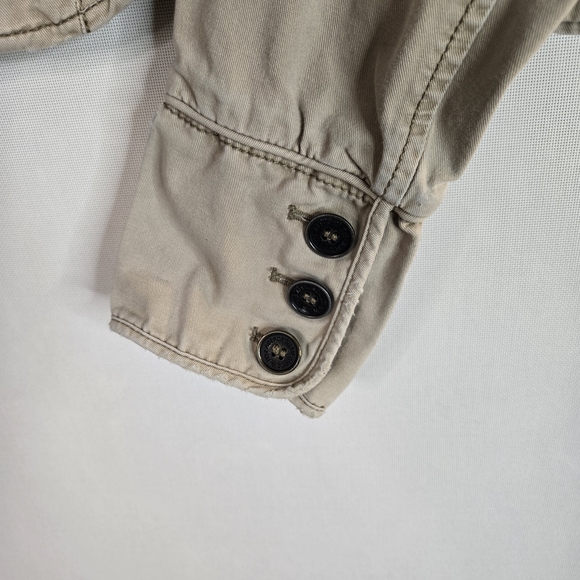 Abercrombie & Fitch Women's Size M Crop Military Tan Button Up Jacket - Picture 8 of 13